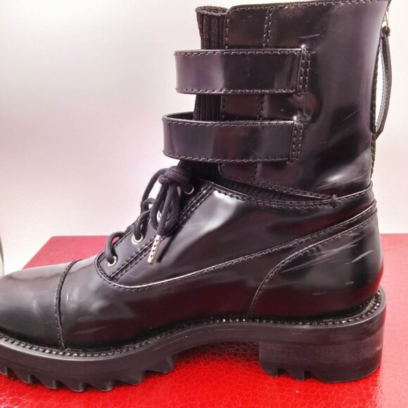 Tamara Mellon Military Abrasivato Combat Boots in Black 37 7 - Picture 6 of 15